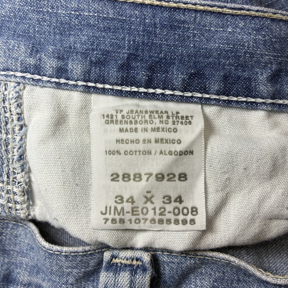Y2K Vintage Lee Dungarees Baggy Wide Leg Carpenter Jeans Mens 34x34 Denim 2000's - Picture 9 of 15